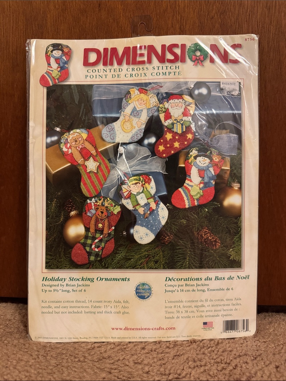 New VTG Dimensions counted cross stitch Holiday Stocking Ornaments kit